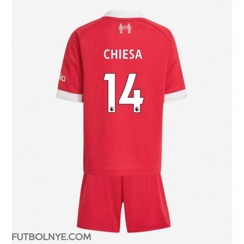 Camiseta Liverpool Federico Chiesa #14 Primera Equipación para niños 2025-26 manga corta (+ pantalones cortos)